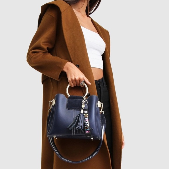 Walk This Way Wool Blend Oversized Coat - dark camel size S NWT Belle & Bloom - Picture 5 of 13